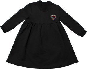 Sherpa heart patch dress