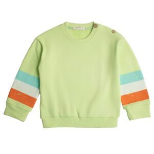 STRIPED SLEEVE TOP LIME GREEN