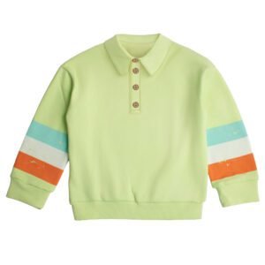 STRIPED SLEEVE POLO LIME GREEN