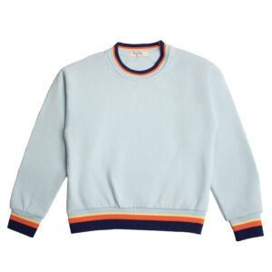 STRIPED RIBBED TOP BLUE