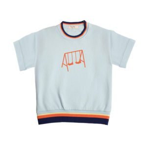 STRIPED RIBBED SHORT SWING TOP