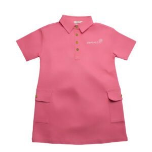 SHIRT DRESS PINK DENIM SHORT SLEEVE