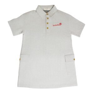 GREY DENIM SHIRT DRESS SHORT SLEEVE