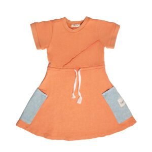 ORANGE DRESS SHORT SLEEVE