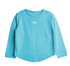 TEAL BLUE  WASH LONG SLEEVE TOP