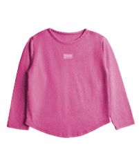 HOT PINK  WASH LONG SLEEVE TOP