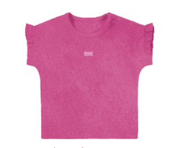 HOT PINK  WASH GIRLS SHORT SLEEVE TOP