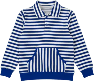 BLUE/WHITE STRIPED POLO