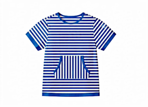 BLUE/WHITE STRIPED BOYS SHORT SLEEVE TOP