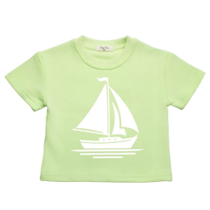 BOAT PRINT SHORT SLEEVE TOP GREEN